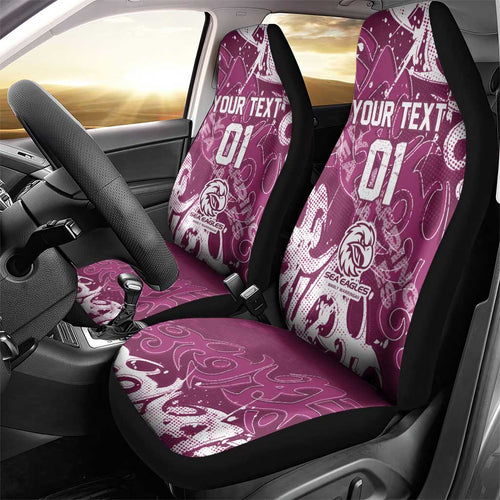 Personalized Manly Warringah Sea Eagles Rugby Car Seat Cover Urban Street Graffiti Style - Distressed Splatter Elements