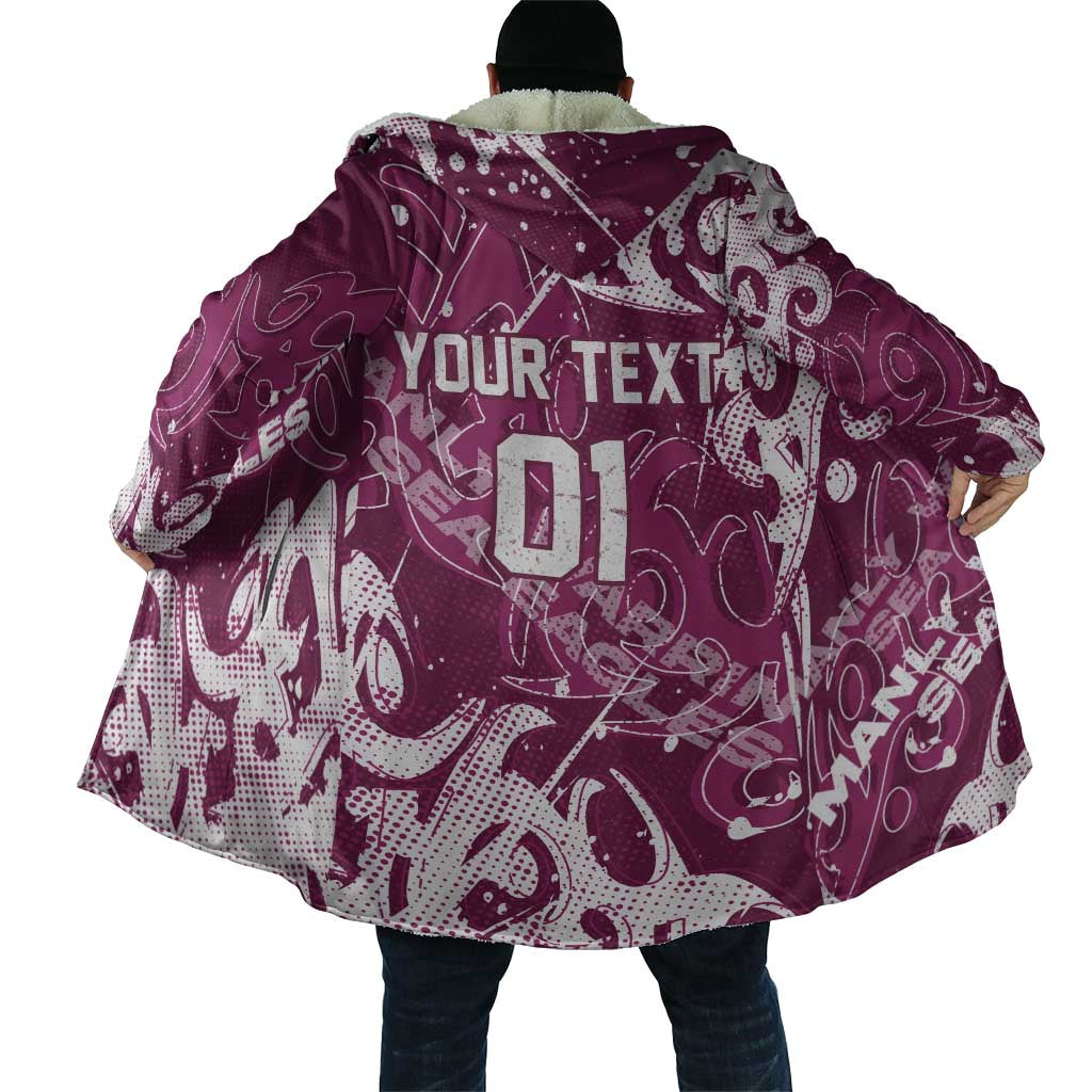 Personalized Manly Warringah Sea Eagles Rugby Cloak Urban Street Graffiti Style - Distressed Splatter Elements