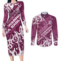Personalized Manly Warringah Sea Eagles Rugby Couples Matching Long Sleeve Bodycon Dress and Long Sleeve Button Shirt Urban Street Graffiti Style - Distressed Splatter Elements