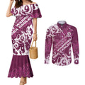 Personalized Manly Warringah Sea Eagles Rugby Couples Matching Mermaid Dress and Long Sleeve Button Shirt Urban Street Graffiti Style - Distressed Splatter Elements