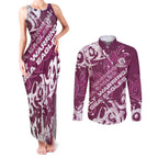 Personalized Manly Warringah Sea Eagles Rugby Couples Matching Tank Maxi Dress and Long Sleeve Button Shirt Urban Street Graffiti Style - Distressed Splatter Elements