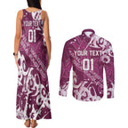 Personalized Manly Warringah Sea Eagles Rugby Couples Matching Tank Maxi Dress and Long Sleeve Button Shirt Urban Street Graffiti Style - Distressed Splatter Elements