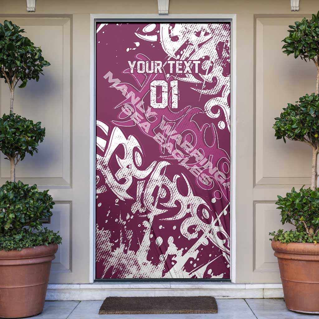 Personalized Manly Warringah Sea Eagles Rugby Door Cover Urban Street Graffiti Style - Distressed Splatter Elements
