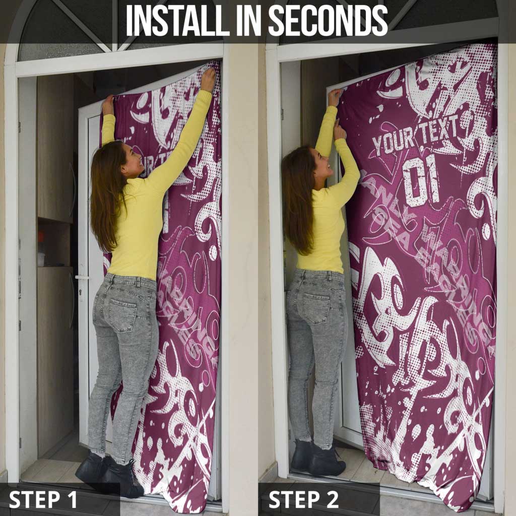 Personalized Manly Warringah Sea Eagles Rugby Door Cover Urban Street Graffiti Style - Distressed Splatter Elements