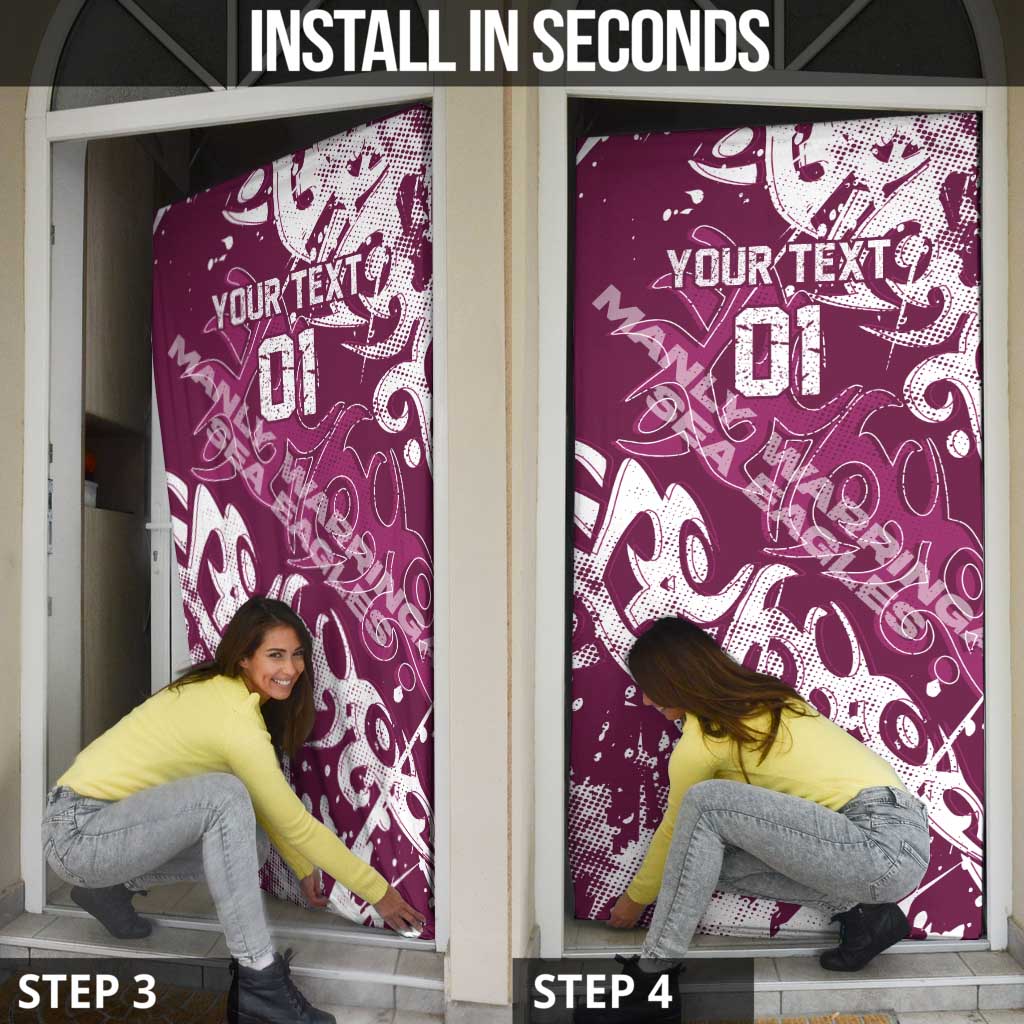 Personalized Manly Warringah Sea Eagles Rugby Door Cover Urban Street Graffiti Style - Distressed Splatter Elements