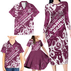 Personalized Manly Warringah Sea Eagles Rugby Family Matching Long Sleeve Bodycon Dress and Hawaiian Shirt Urban Street Graffiti Style - Distressed Splatter Elements