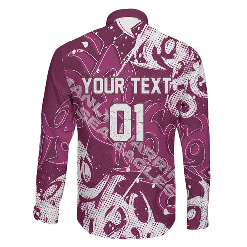 Personalized Manly Warringah Sea Eagles Rugby Family Matching Long Sleeve Bodycon Dress and Hawaiian Shirt Urban Street Graffiti Style - Distressed Splatter Elements