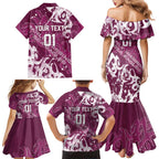 Personalized Manly Warringah Sea Eagles Rugby Family Matching Mermaid Dress and Hawaiian Shirt Urban Street Graffiti Style - Distressed Splatter Elements
