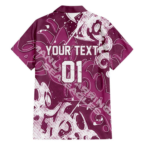 Personalized Manly Warringah Sea Eagles Rugby Family Matching Mermaid Dress and Hawaiian Shirt Urban Street Graffiti Style - Distressed Splatter Elements
