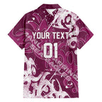 Personalized Manly Warringah Sea Eagles Rugby Family Matching Off Shoulder Maxi Dress and Hawaiian Shirt Urban Street Graffiti Style - Distressed Splatter Elements