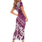 Personalized Manly Warringah Sea Eagles Rugby Family Matching Short Sleeve Bodycon Dress and Hawaiian Shirt Urban Street Graffiti Style - Distressed Splatter Elements