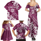 Personalized Manly Warringah Sea Eagles Rugby Family Matching Summer Maxi Dress and Hawaiian Shirt Urban Street Graffiti Style - Distressed Splatter Elements