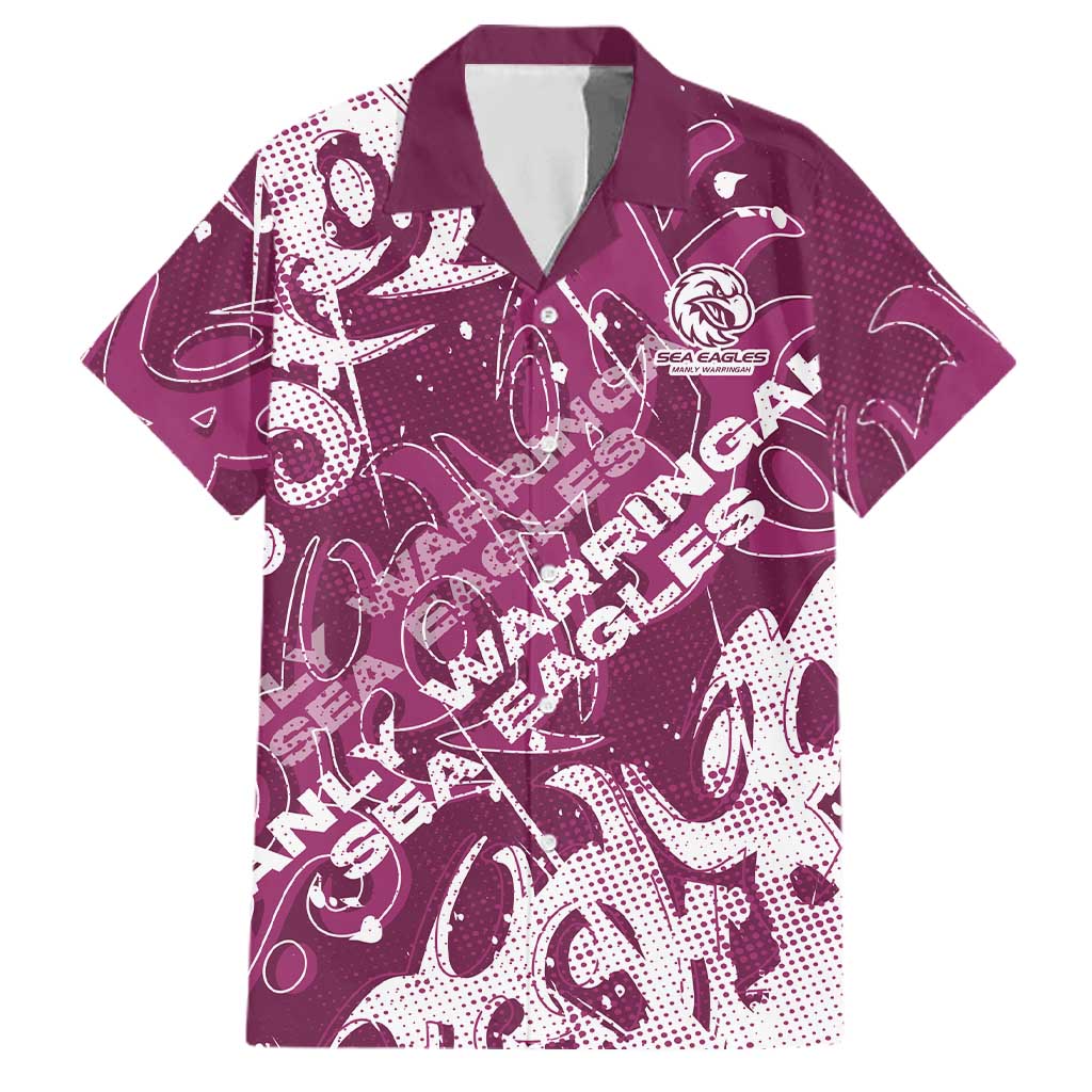 Personalized Manly Warringah Sea Eagles Rugby Family Matching Tank Maxi Dress and Hawaiian Shirt Urban Street Graffiti Style - Distressed Splatter Elements