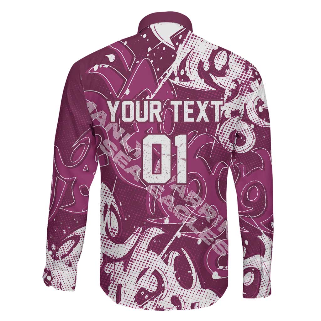 Personalized Manly Warringah Sea Eagles Rugby Family Matching Tank Maxi Dress and Hawaiian Shirt Urban Street Graffiti Style - Distressed Splatter Elements