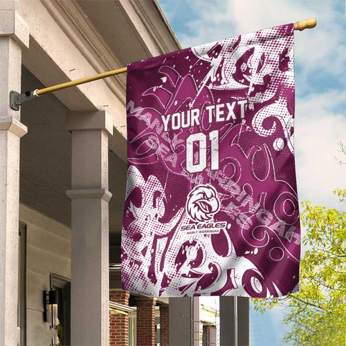 Personalized Manly Warringah Sea Eagles Rugby Garden Flag Urban Street Graffiti Style - Distressed Splatter Elements