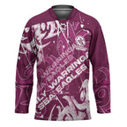Personalized Manly Warringah Sea Eagles Rugby Hockey Jersey Urban Street Graffiti Style - Distressed Splatter Elements