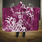 Personalized Manly Warringah Sea Eagles Rugby Hooded Blanket Urban Street Graffiti Style - Distressed Splatter Elements