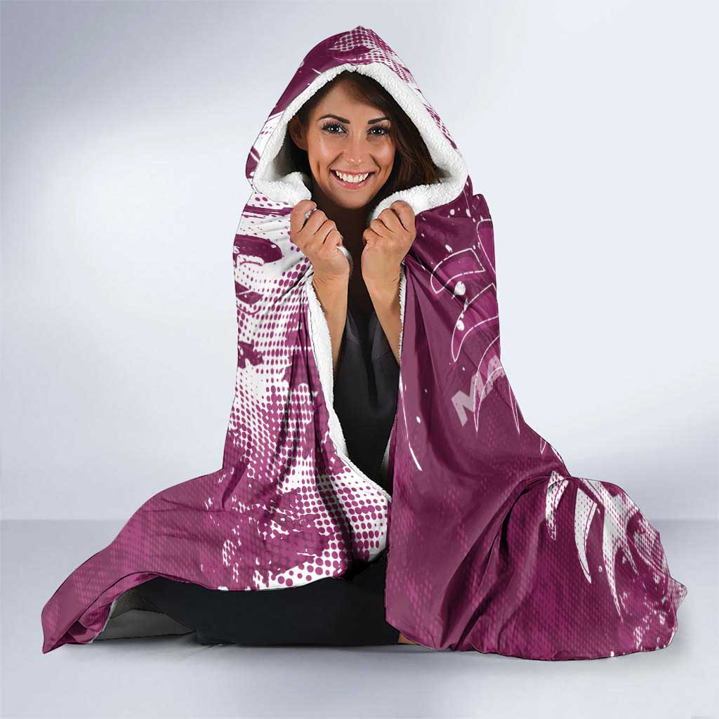 Personalized Manly Warringah Sea Eagles Rugby Hooded Blanket Urban Street Graffiti Style - Distressed Splatter Elements