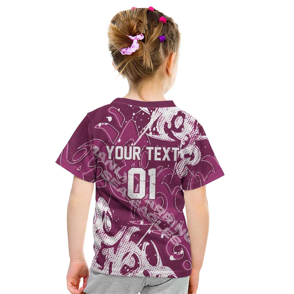 Personalized Manly Warringah Sea Eagles Rugby Kid T Shirt Urban Street Graffiti Style - Distressed Splatter Elements