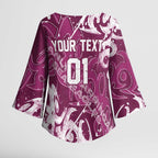 Personalized Manly Warringah Sea Eagles Rugby Kimono Sleeve Blouse Urban Street Graffiti Style - Distressed Splatter Elements