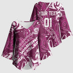 Personalized Manly Warringah Sea Eagles Rugby Kimono Sleeve Blouse Urban Street Graffiti Style - Distressed Splatter Elements