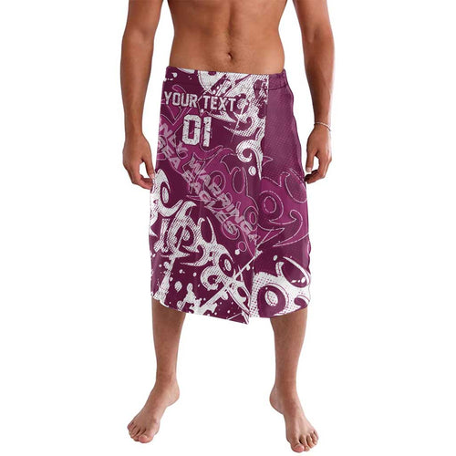 Personalized Manly Warringah Sea Eagles Rugby Lavalava Urban Street Graffiti Style - Distressed Splatter Elements