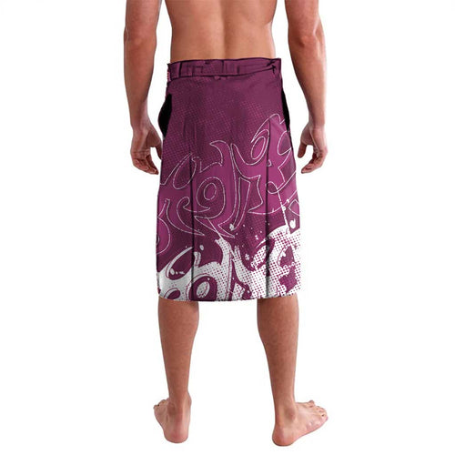 Personalized Manly Warringah Sea Eagles Rugby Lavalava Urban Street Graffiti Style - Distressed Splatter Elements