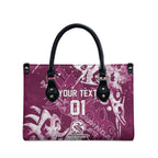 Personalized Manly Warringah Sea Eagles Rugby Leather Bag Urban Street Graffiti Style - Distressed Splatter Elements
