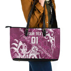 Personalized Manly Warringah Sea Eagles Rugby Leather Tote Bag Urban Street Graffiti Style - Distressed Splatter Elements