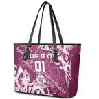 Personalized Manly Warringah Sea Eagles Rugby Leather Tote Bag Urban Street Graffiti Style - Distressed Splatter Elements