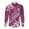 Personalized Manly Warringah Sea Eagles Rugby Long Sleeve Button Shirt Urban Street Graffiti Style - Distressed Splatter Elements