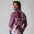 Personalized Manly Warringah Sea Eagles Rugby Long Sleeve Polo Shirt Urban Street Graffiti Style - Distressed Splatter Elements