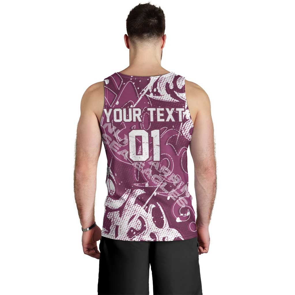Personalized Manly Warringah Sea Eagles Rugby Men Tank Top Urban Street Graffiti Style - Distressed Splatter Elements