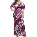 Personalized Manly Warringah Sea Eagles Rugby Off Shoulder Maxi Dress Urban Street Graffiti Style - Distressed Splatter Elements