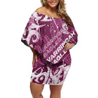 Personalized Manly Warringah Sea Eagles Rugby Off Shoulder Short Dress Urban Street Graffiti Style - Distressed Splatter Elements