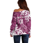 Personalized Manly Warringah Sea Eagles Rugby Off Shoulder Sweater Urban Street Graffiti Style - Distressed Splatter Elements