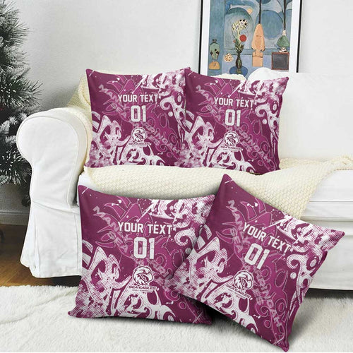 Personalized Manly Warringah Sea Eagles Rugby Pillow Cover Urban Street Graffiti Style - Distressed Splatter Elements