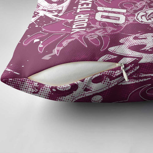 Personalized Manly Warringah Sea Eagles Rugby Pillow Cover Urban Street Graffiti Style - Distressed Splatter Elements
