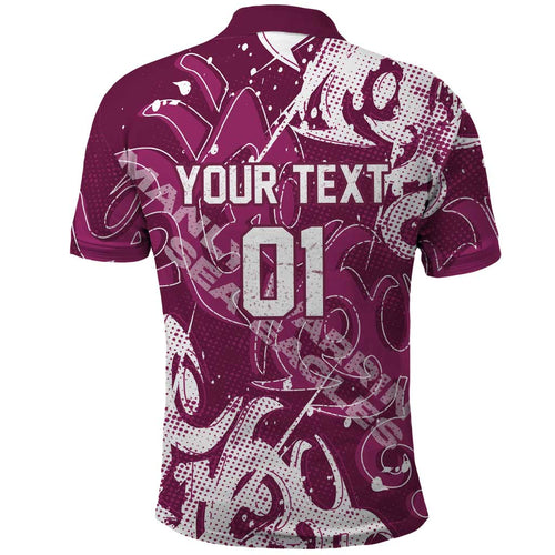 Personalized Manly Warringah Sea Eagles Rugby Polo Shirt Urban Street Graffiti Style - Distressed Splatter Elements