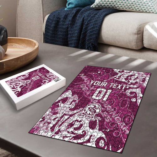 Personalized Manly Warringah Sea Eagles Rugby Puzzle Urban Street Graffiti Style - Distressed Splatter Elements