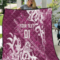 Personalized Manly Warringah Sea Eagles Rugby Quilt Urban Street Graffiti Style - Distressed Splatter Elements