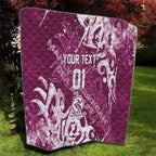 Personalized Manly Warringah Sea Eagles Rugby Quilt Urban Street Graffiti Style - Distressed Splatter Elements