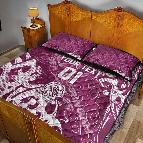 Personalized Manly Warringah Sea Eagles Rugby Quilt Bed Set Urban Street Graffiti Style - Distressed Splatter Elements