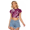 Personalized Manly Warringah Sea Eagles Rugby Raglan Cropped T Shirt Urban Street Graffiti Style - Distressed Splatter Elements