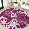 Personalized Manly Warringah Sea Eagles Rugby Round Carpet Urban Street Graffiti Style - Distressed Splatter Elements
