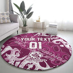 Personalized Manly Warringah Sea Eagles Rugby Round Carpet Urban Street Graffiti Style - Distressed Splatter Elements