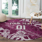 Personalized Manly Warringah Sea Eagles Rugby Round Carpet Urban Street Graffiti Style - Distressed Splatter Elements