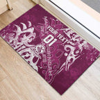 Personalized Manly Warringah Sea Eagles Rugby Rubber Doormat Urban Street Graffiti Style - Distressed Splatter Elements