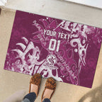 Personalized Manly Warringah Sea Eagles Rugby Rubber Doormat Urban Street Graffiti Style - Distressed Splatter Elements