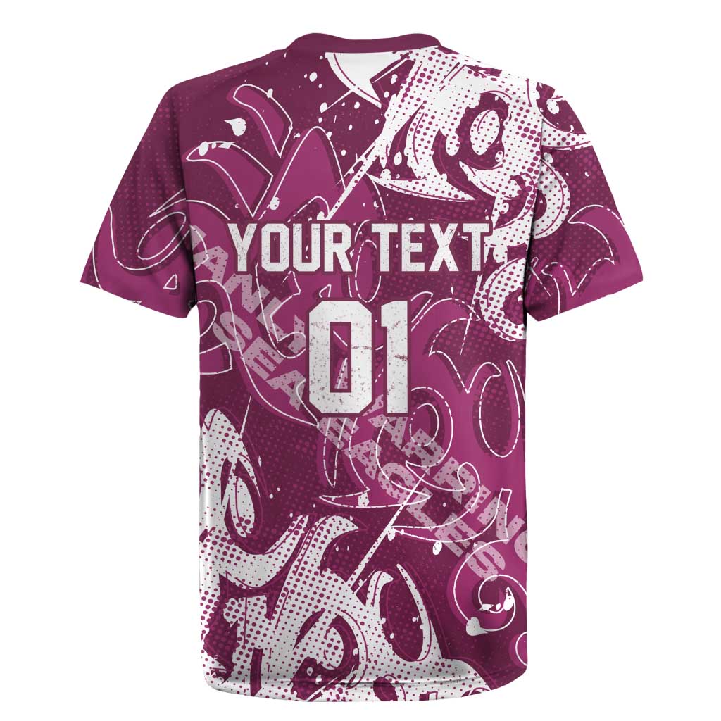 Personalized Manly Warringah Sea Eagles Rugby Rugby Jersey Urban Street Graffiti Style - Distressed Splatter Elements